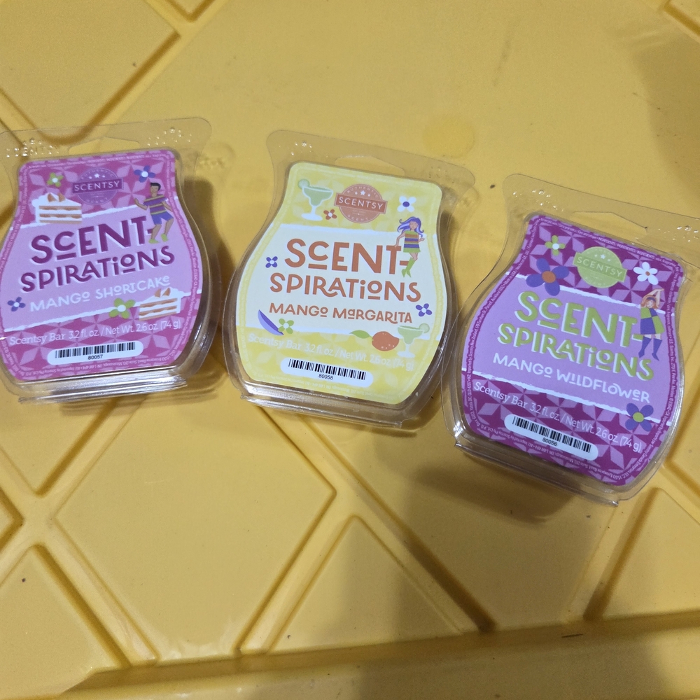 Scentsy Scent Spirations Wax Melts - Pink, Yellow, Green
